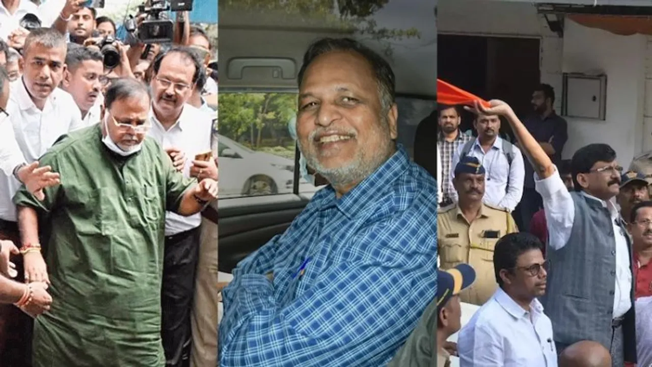 (L-R) Partha Chatterjee, Satyender Jain and Sanjay Raut in ED custody
