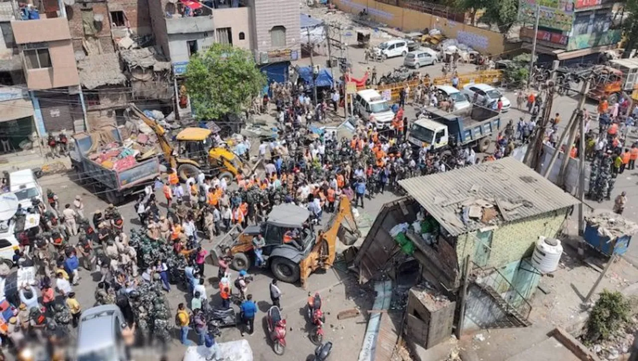 Visuals from anti-encroachment drive in Jahangirpuri 