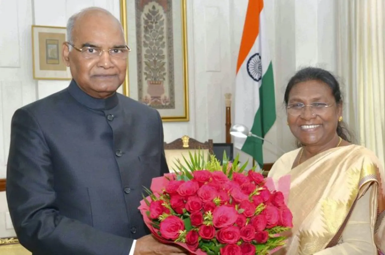 Presidential nominee Draupadi Murmu with current President of India Ramnath Kovind (File photo)