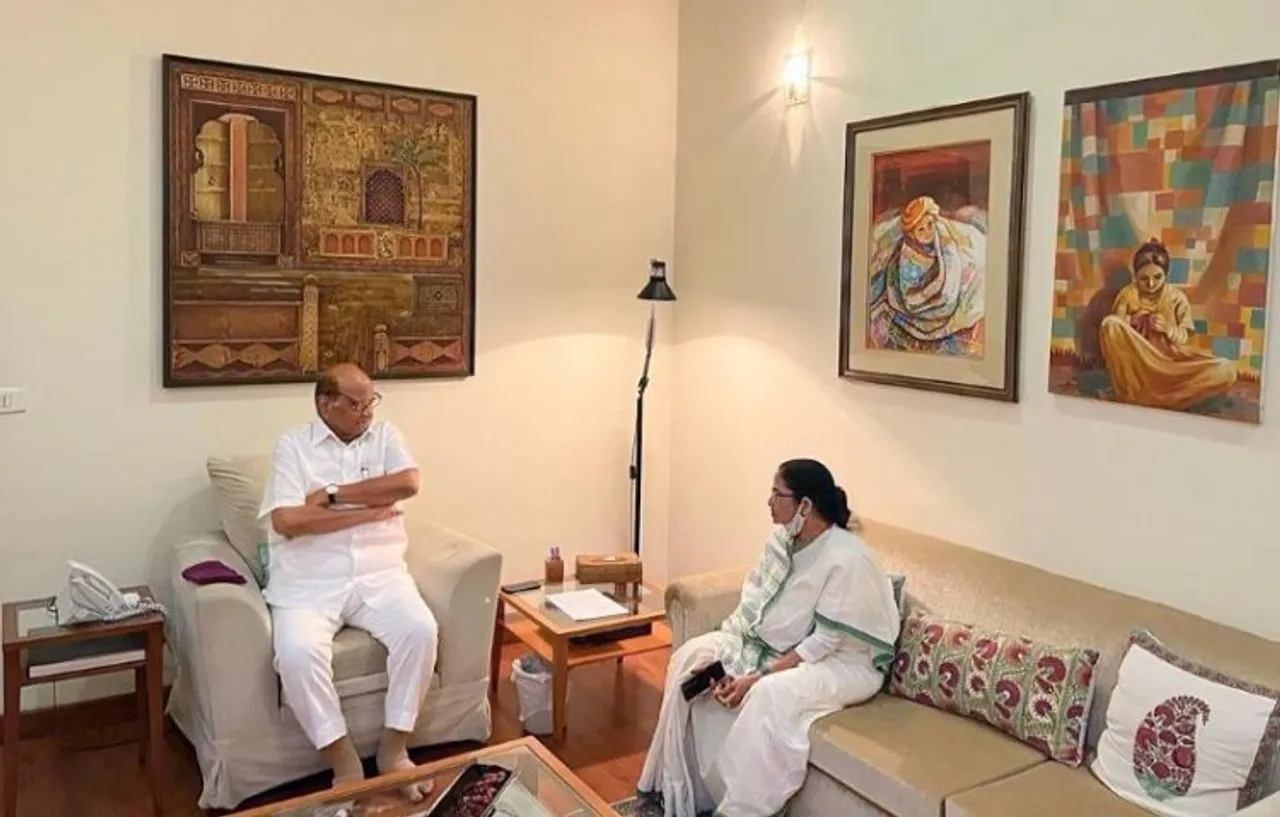 West Bengal CM Mamata Banerjee met NCP chief Sharad Pawar at his residence, in Delhi