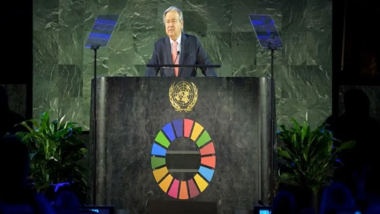 UN Secretary-General AntÃ³nio Guterres addresses the SDG Moment 2022