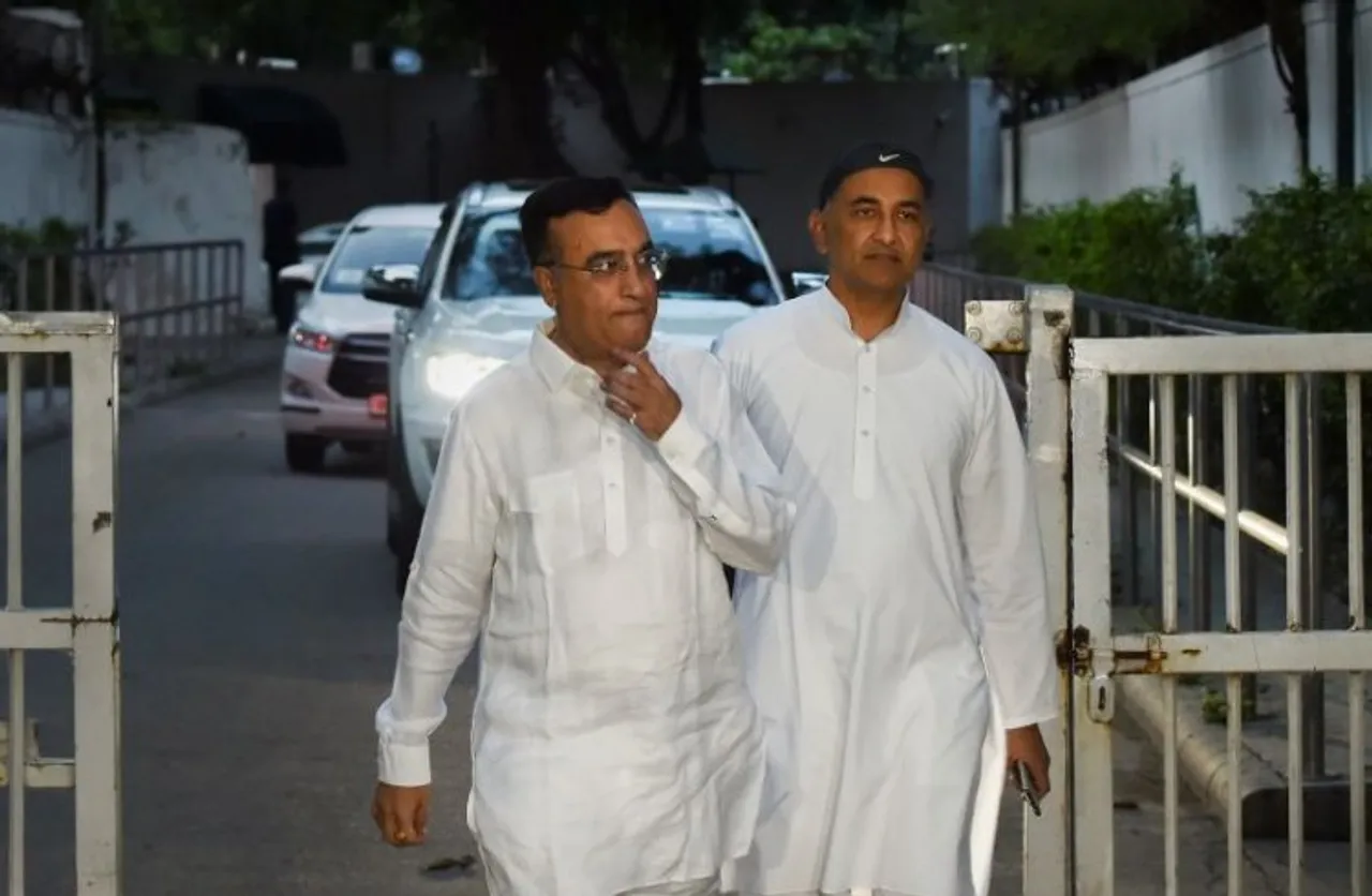 Congress leader Ajay Maken comes out after meeting Congress interim President Sonia Gandhi, in New Delhi, Monday