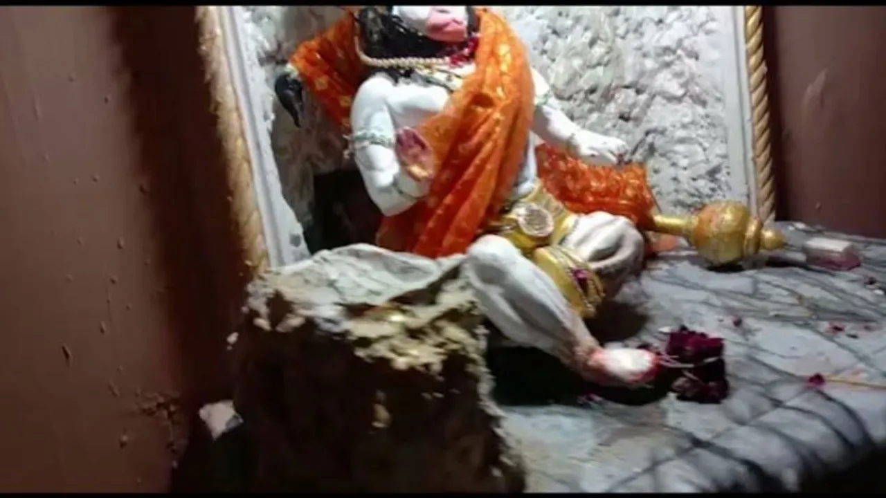 Vanalised Idol of Hanuman In Karachi's Shri Mari Maata Mandir