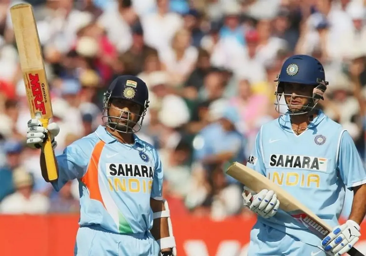 Indian Cricket team superstar Sachin Tendulkar and Sourav Ganguly (File photo)