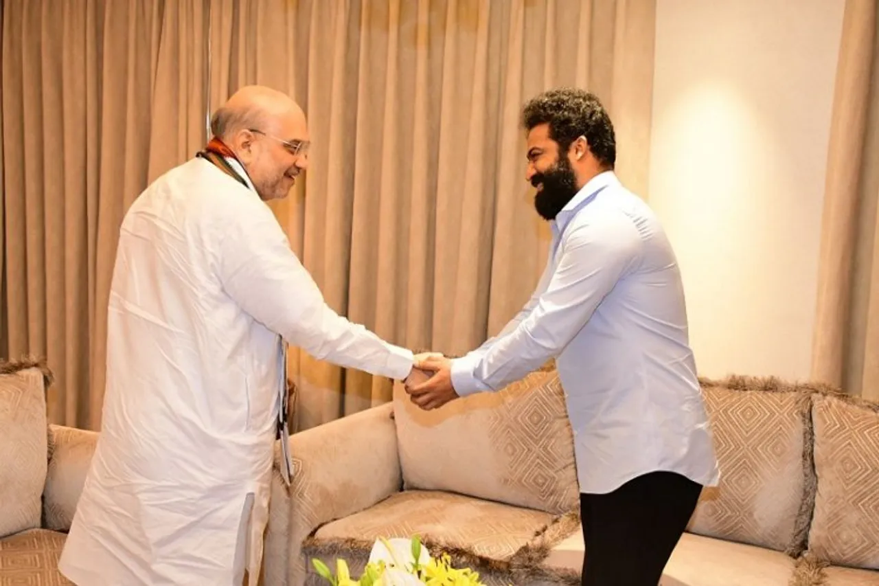 Amit Shah meets Telugu actor Junior NTR during Telangana visit