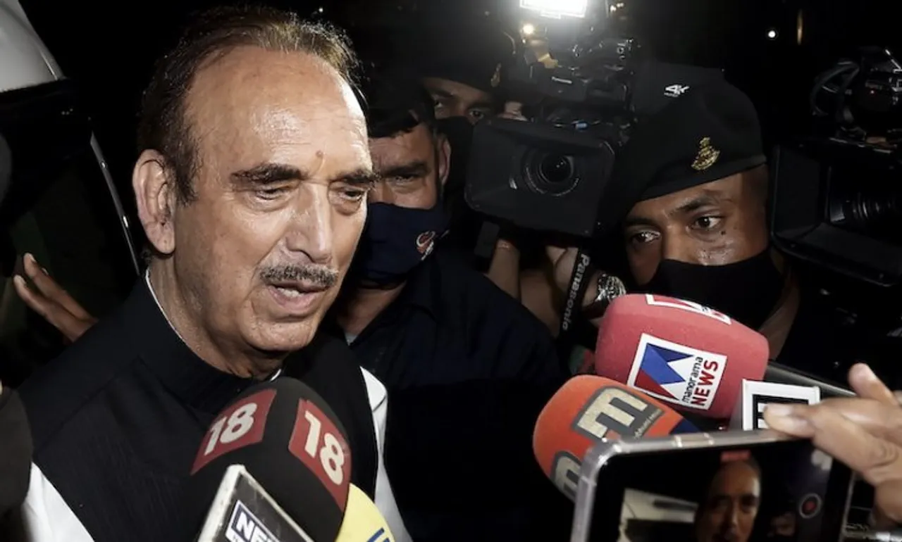 Ghulam Nabi Azad after meeting Sonia Gandhi on March 18