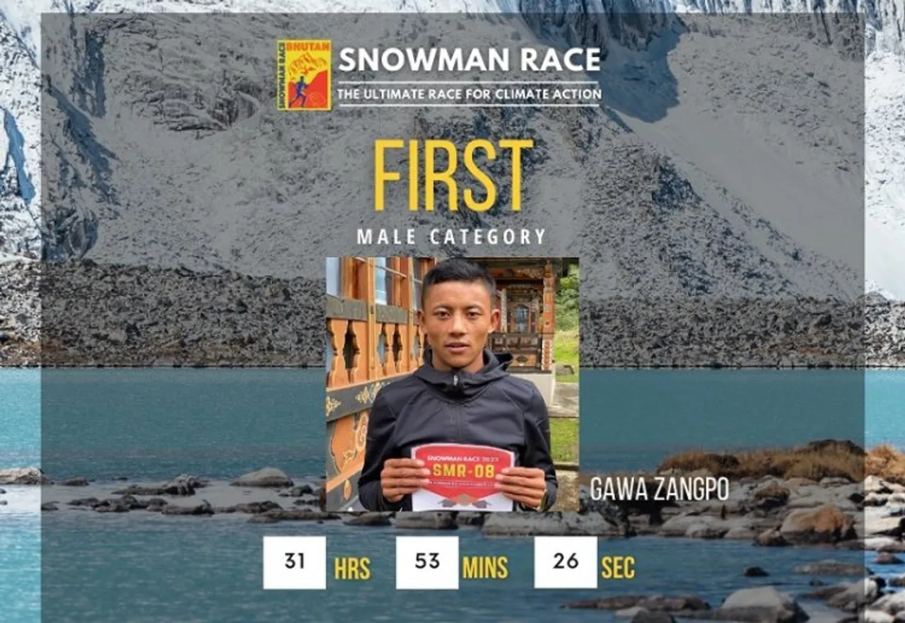 Gawa Zangpo of Bhutan wins the Ultra-marathon Snowman race