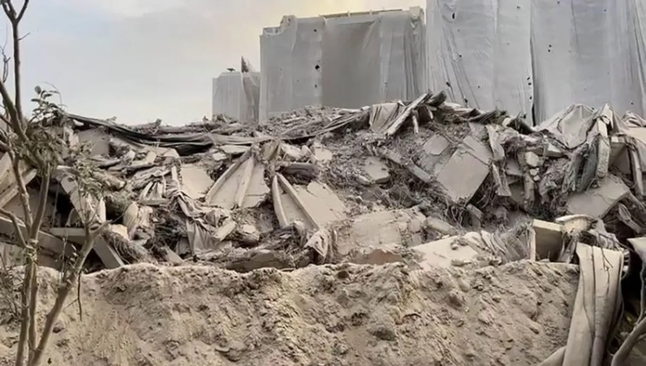 Debris of the demolished Supertech twin towers in Noida