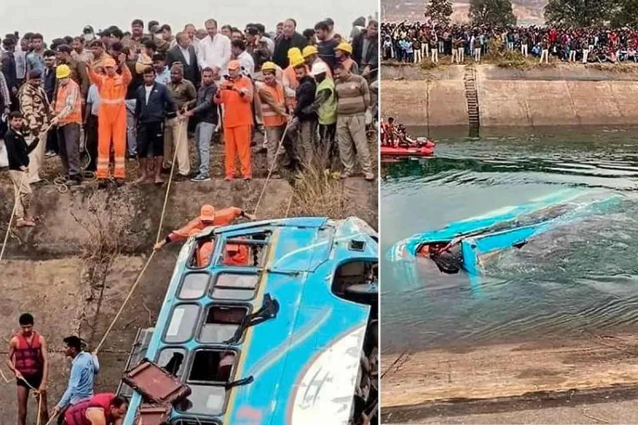 Maharashtra bus was travelling at 45 kmph when it fell into Narmada river