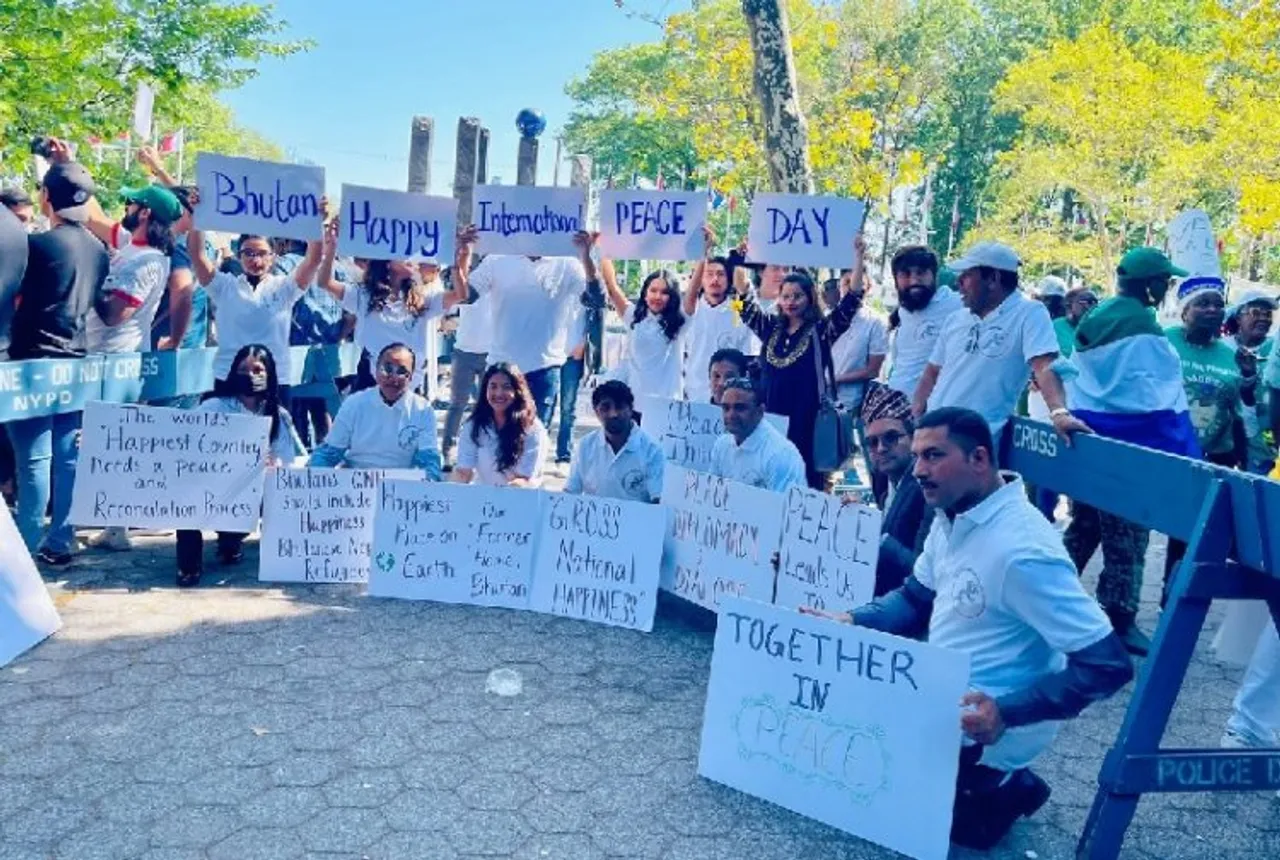 Bhutanese peace protest at UN headquarters