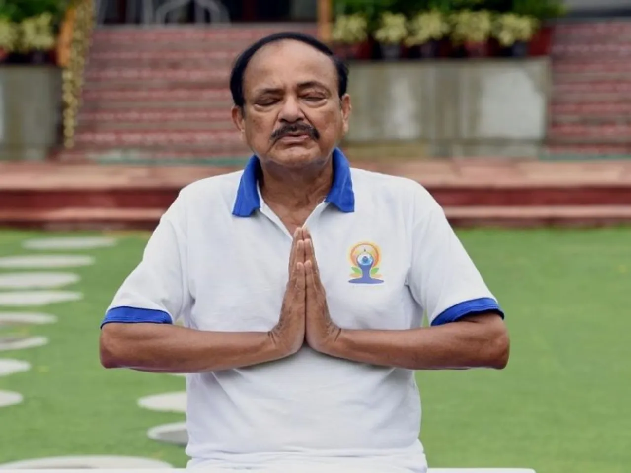 Vice President, M Venkaiah Naidu practicing Yoga