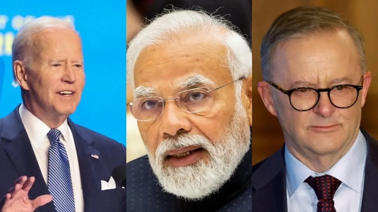 The quad leaders- President of US Joe Biden, Prime Minister of India Narendra Modi and Prime Minister of Australia Anthony Albanese