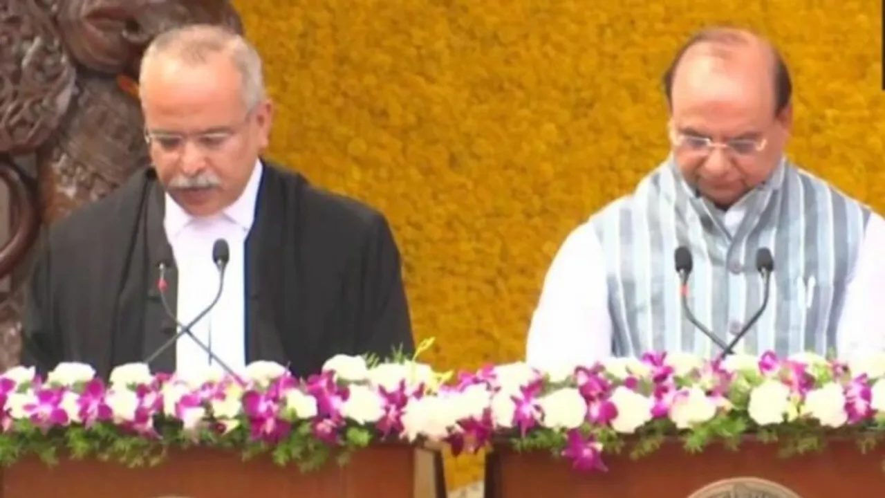 Justice Satish Chandra Sharma takes oath as Chief Justice of Delhi High Court administered by Lieutenant Governor (LG) Vinai Kumar Saxena 