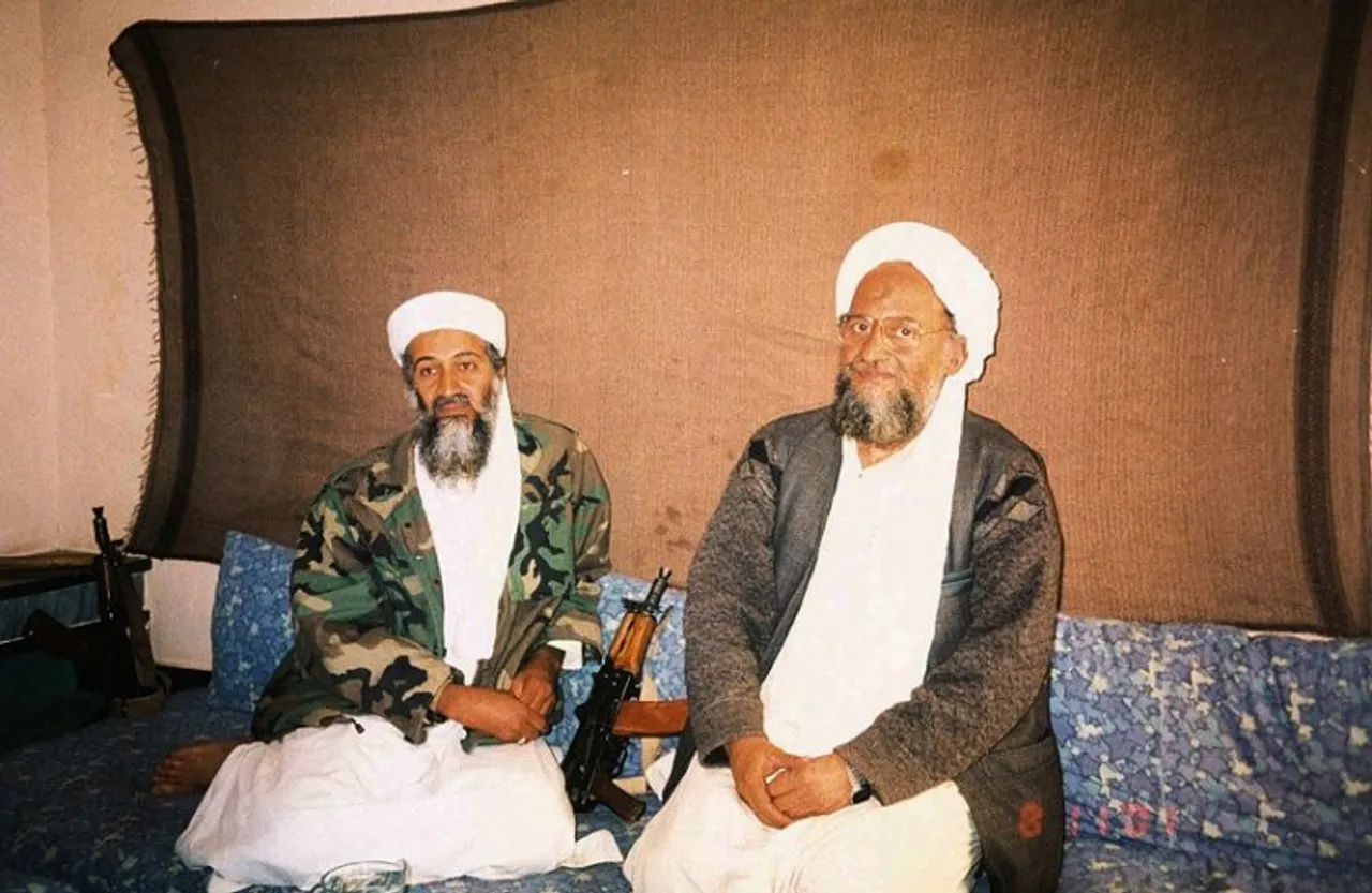 Al-Qaida leader Ayman al-Zawahiri with Osama Bin Laden (File photo)