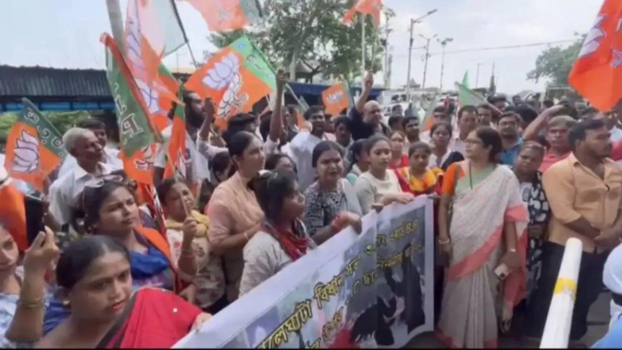 BJP workers protest over assault of pregnant woman by TMC goons
