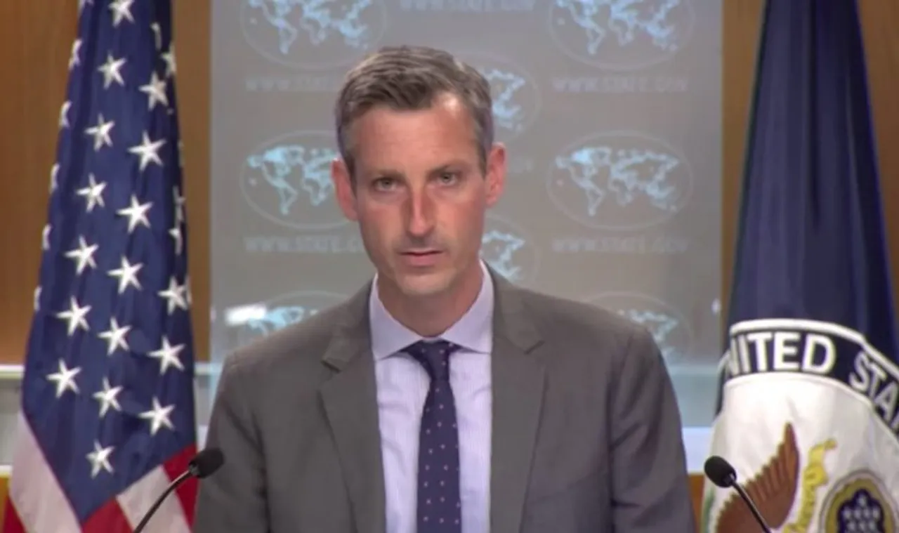 US State Department Spokesperson Ned Price at a press briefing