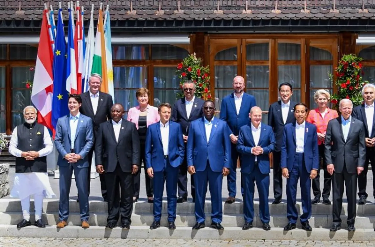 Prime Minister Narendra Modi with the other G-7 leaders during a family photo at G-7 Summit, in Germany
