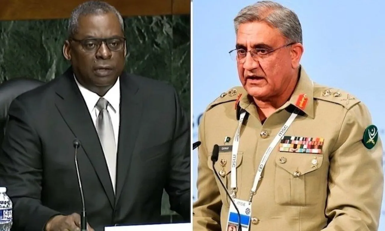 Lloyd Austin and Gen Qamar Javed Bajwa (File photo)