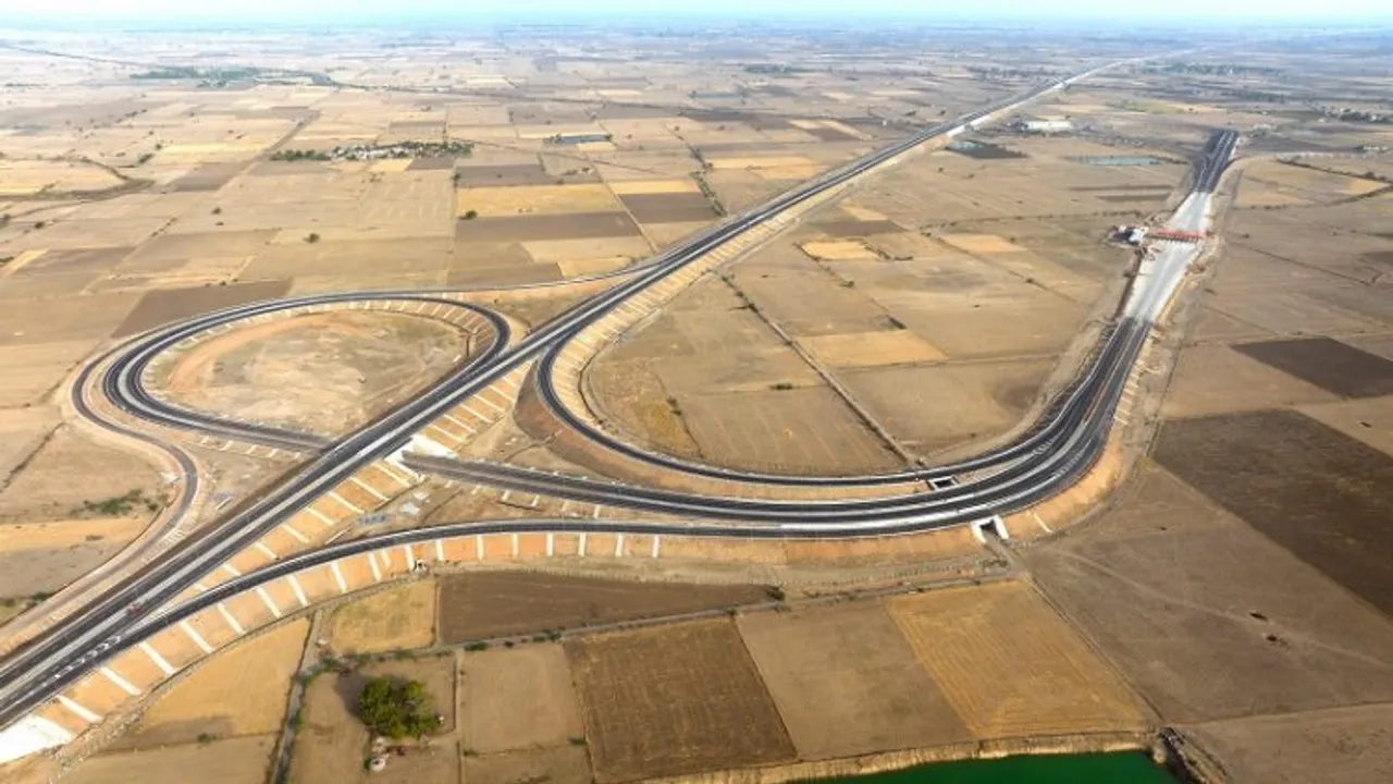 Aerial view of Bundelkhand Expressway in UP