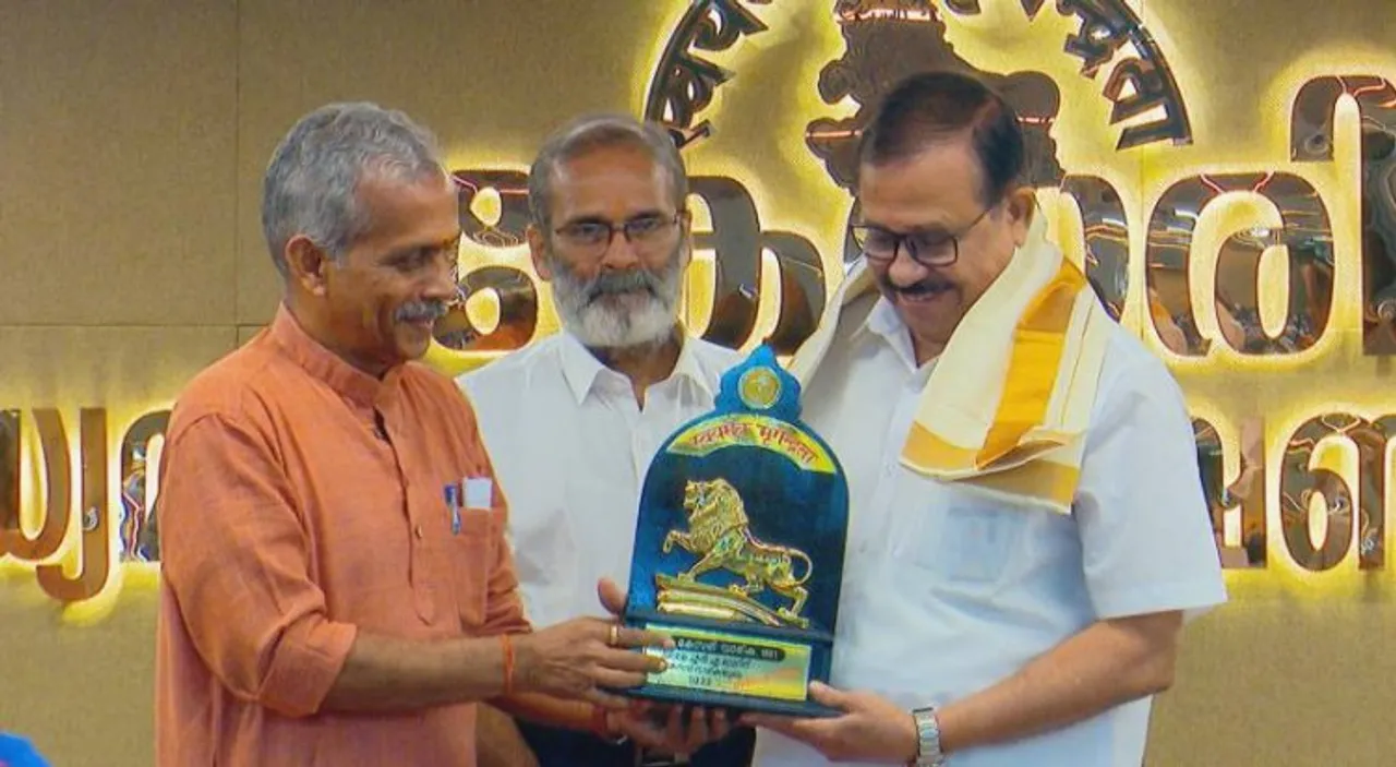 IUML leader and former MLA, KNA Khader in a cultural meeting organised by the RSS