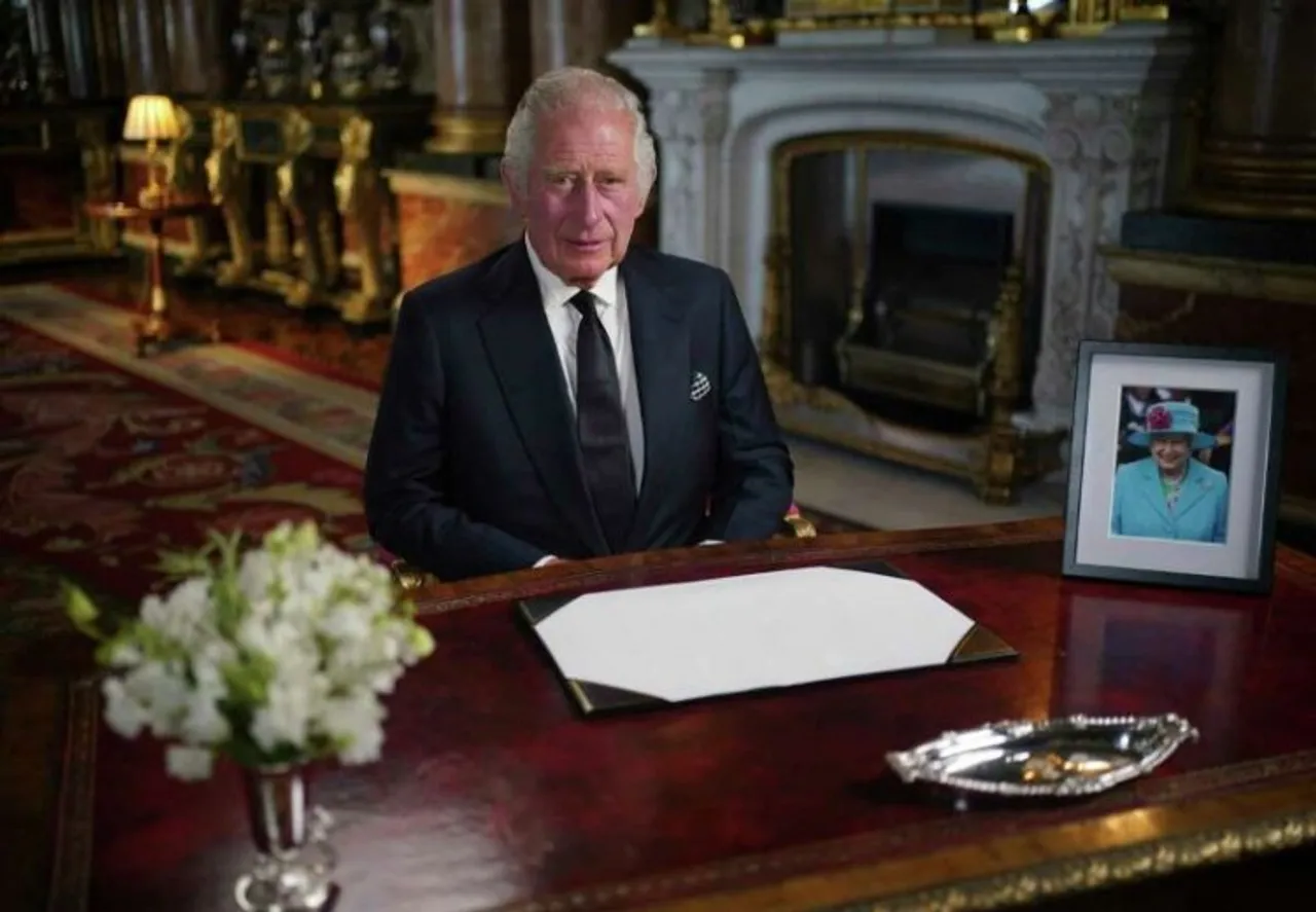 King Charles III delivers his first address from the Buckingham Palace following the death of Queen Elizabeth II