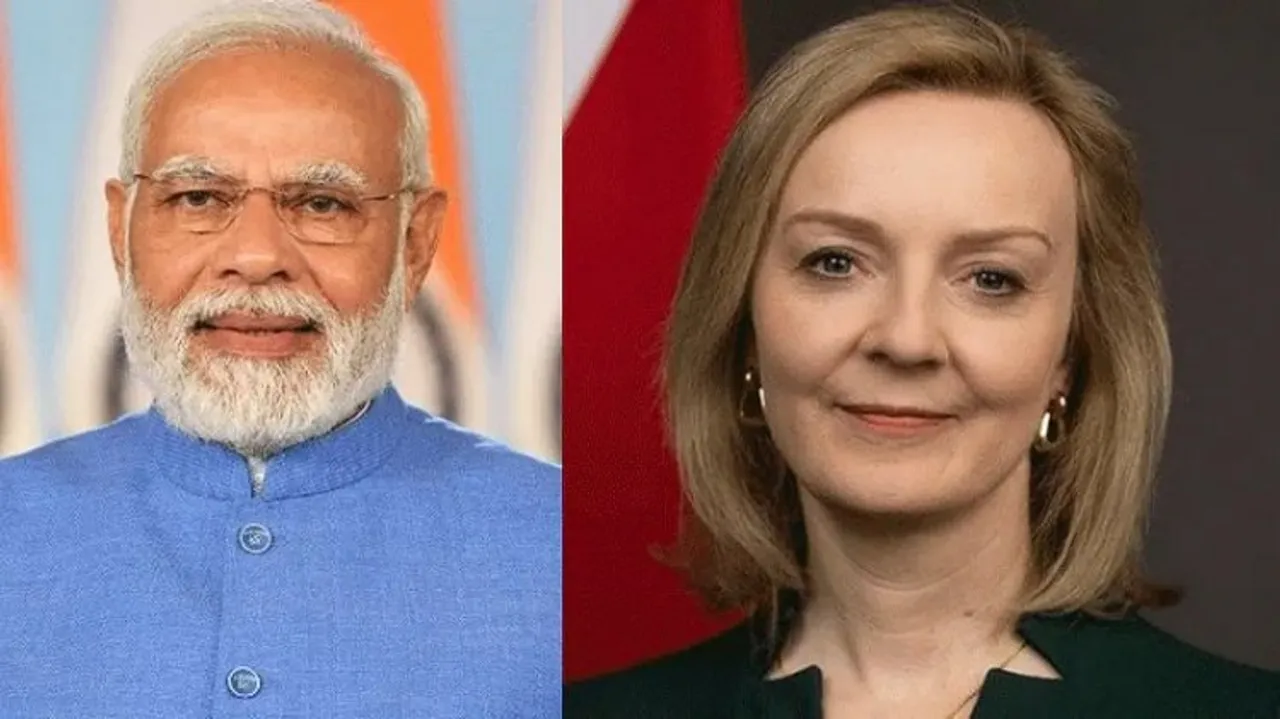 Narendra Modi (Left); Liz Truss (Right)