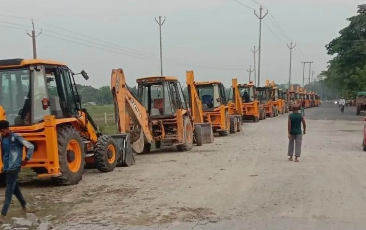 Massive eviction drive underway in Assam's Sonitpur amid heavy security