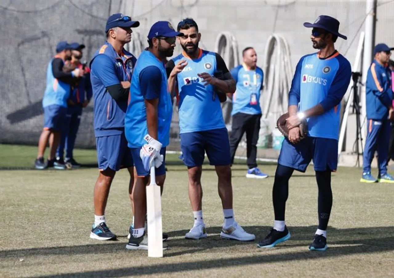 Indian Cricket team in their practice session ahead of their fist match against Pakistan