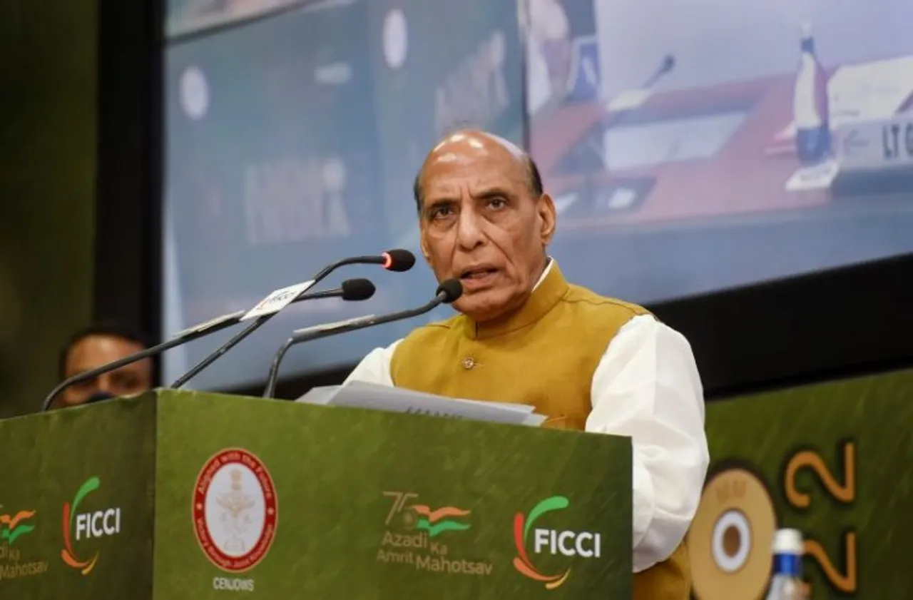 Defence Minister Rajnath Singh speaking at FICCI event