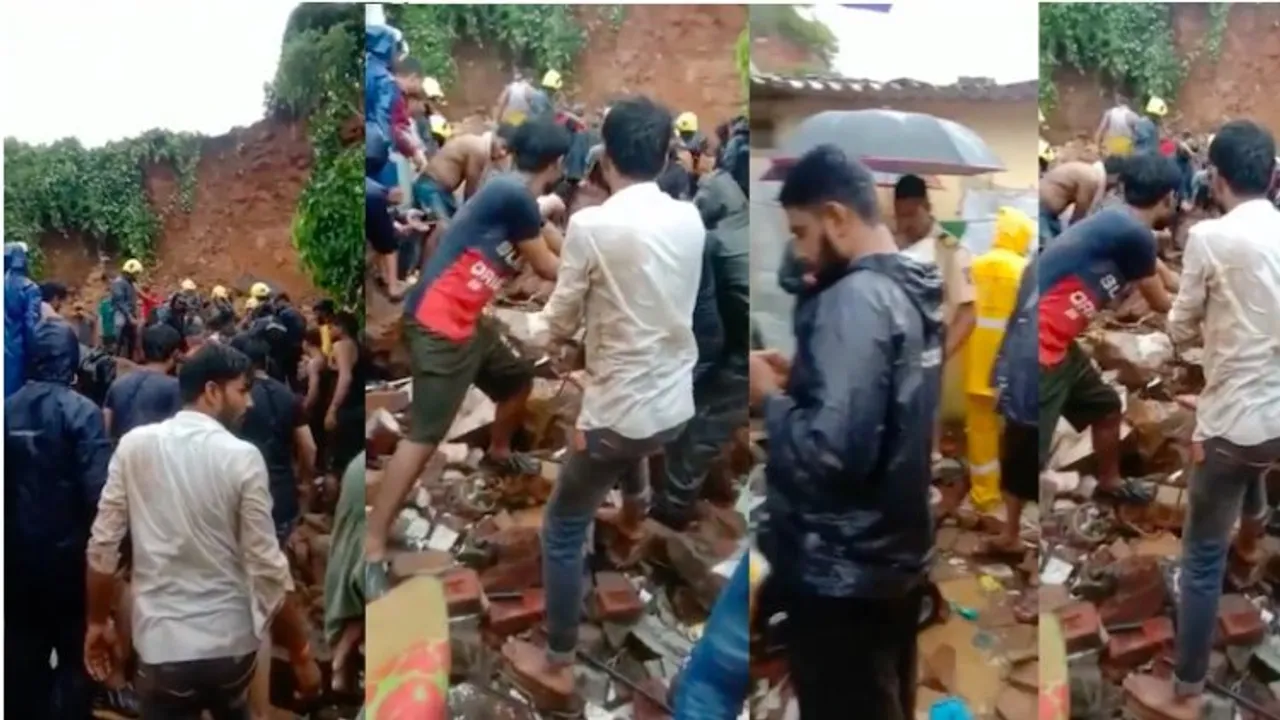 Landslide in Palghar; 2 persons rescued, 3 feared trapped