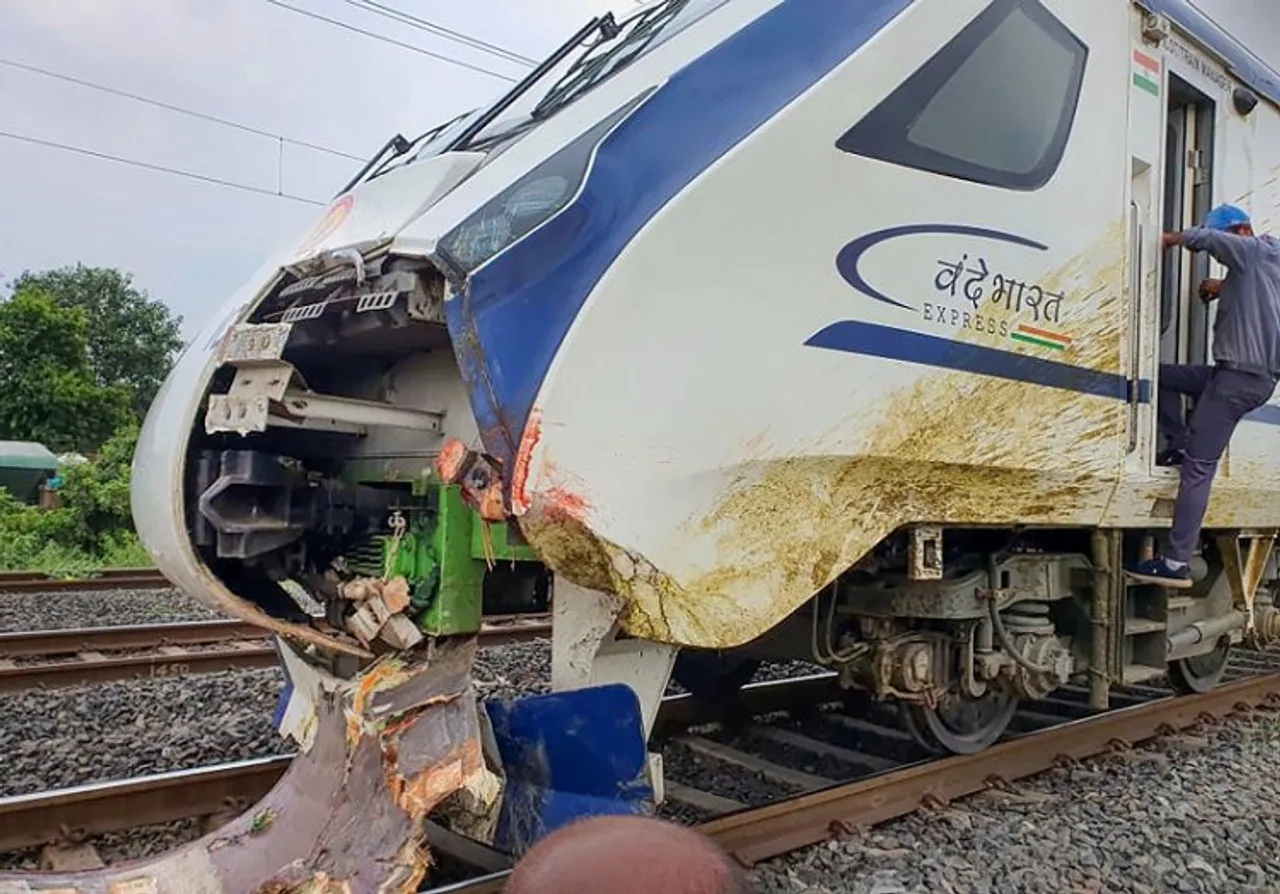 Damaged Vande Bharat Train