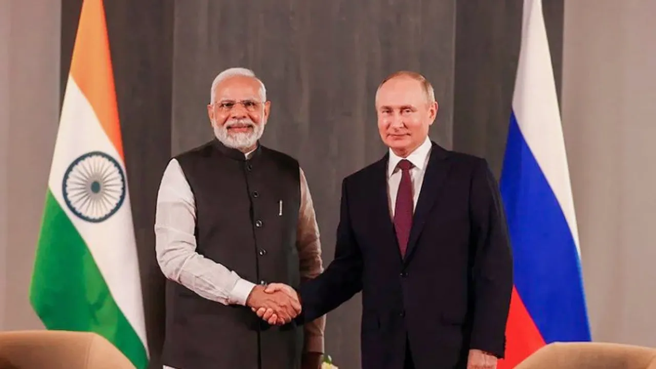 PM Modi with Russian President Vladimir Putin at SCO summit last week