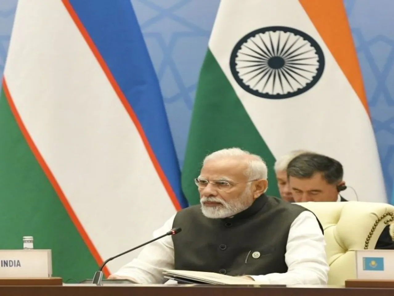 Prime Minister Narendra Modi addressing council of Heads of States Shanghai Cooperation Organization at Congress Centre in Samarqand, Uzbekistan