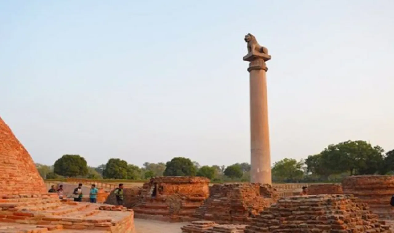Ashokan Pillar in the historic town of Vaishali in Bihar