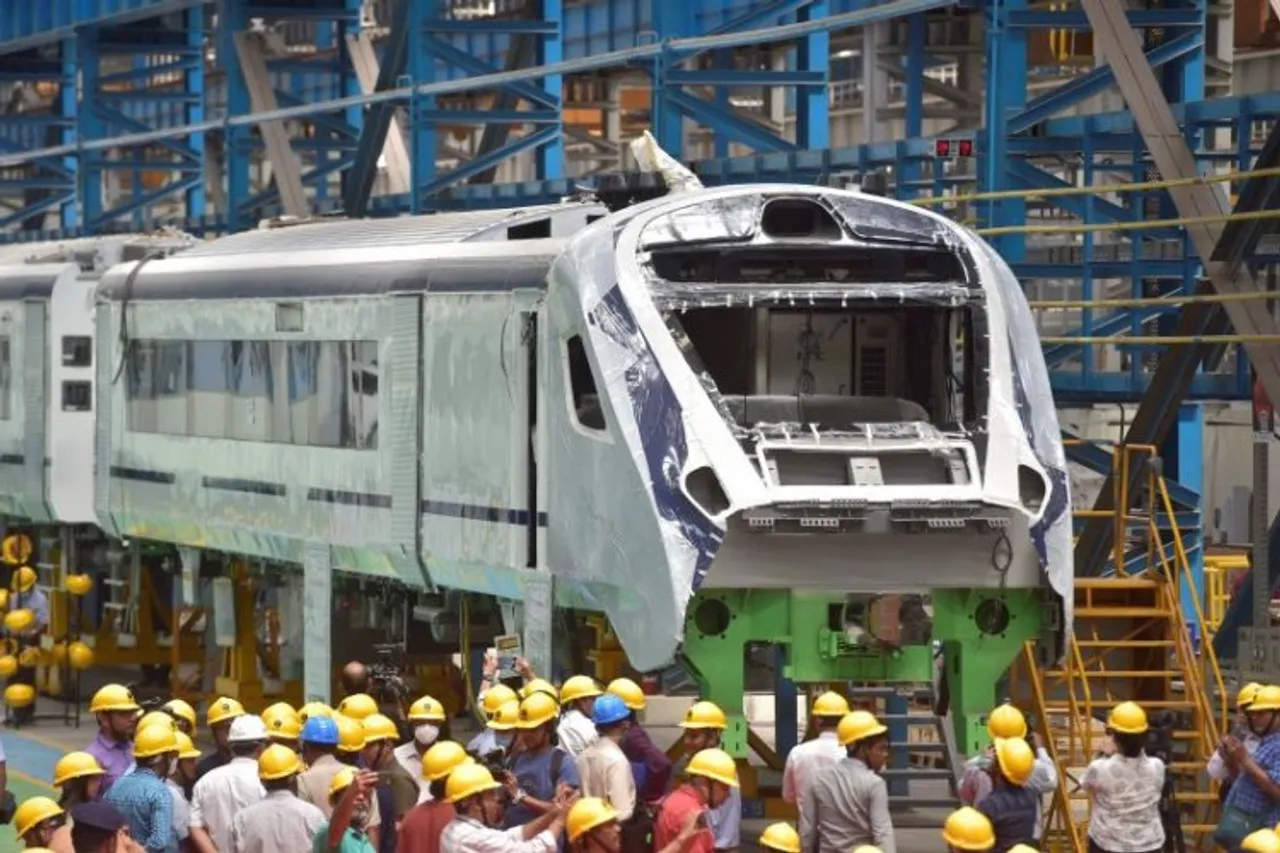 Vande Bharat train at Integral Coach Factory (ICF), Chennai