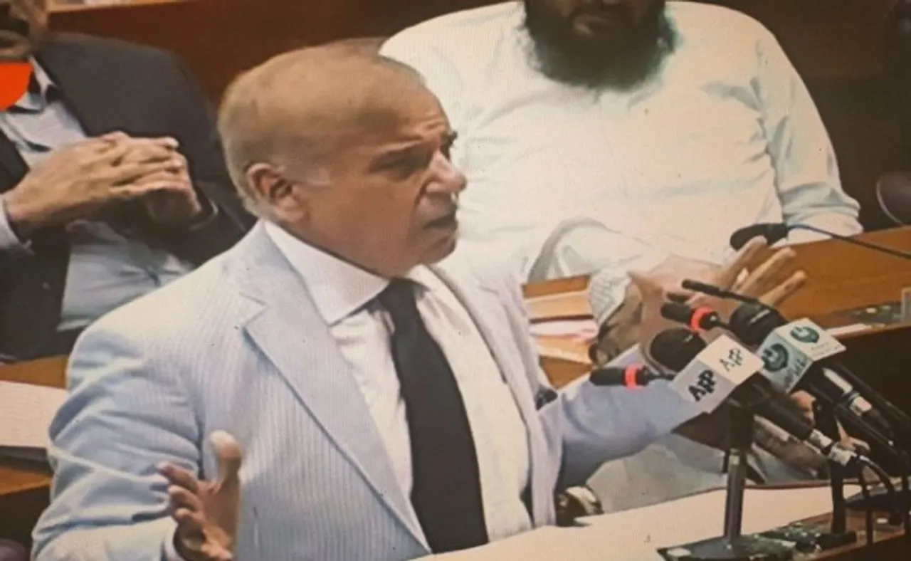 Shehbaz Sharif addressing parliament after being elected Pakistan PM