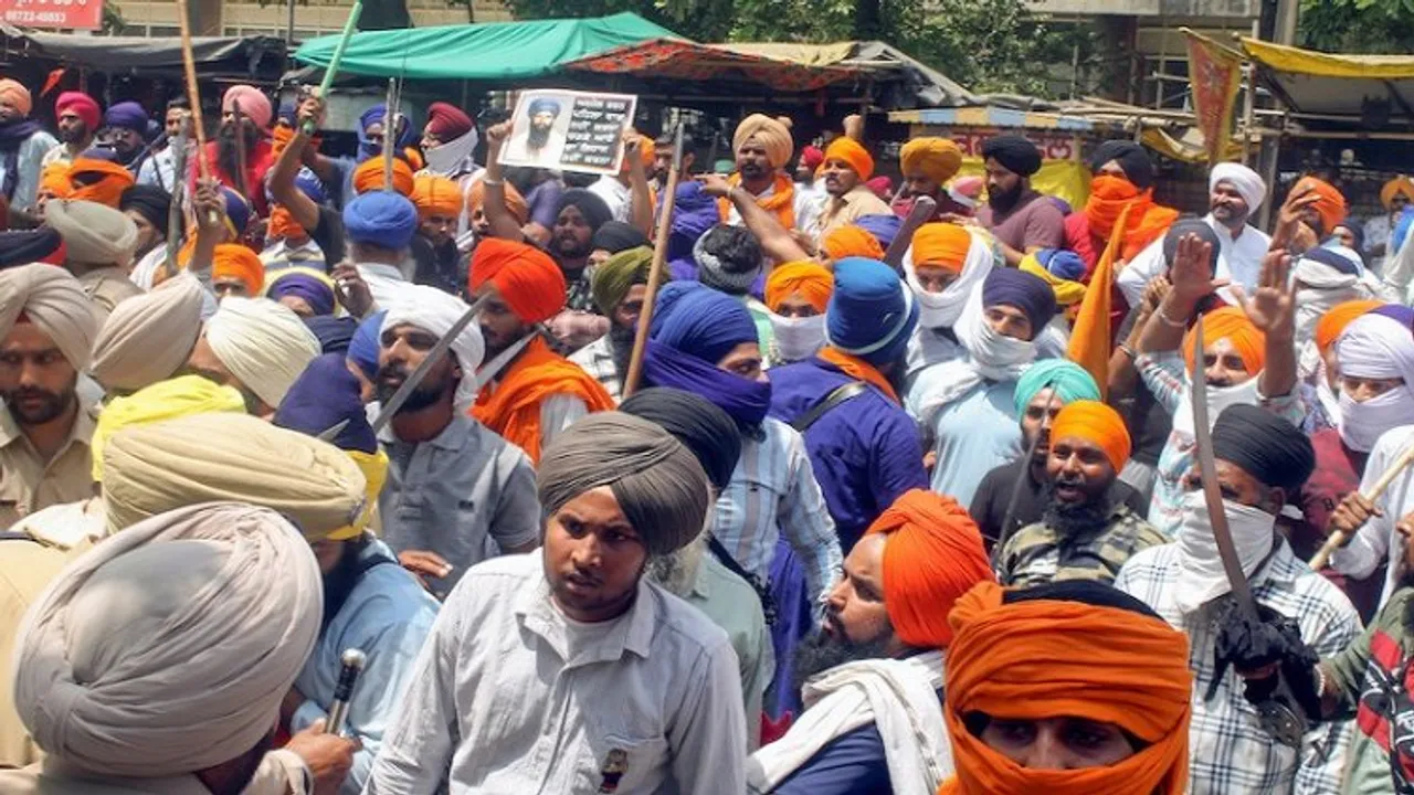 Four people were injured over protest on anti-khalistani march