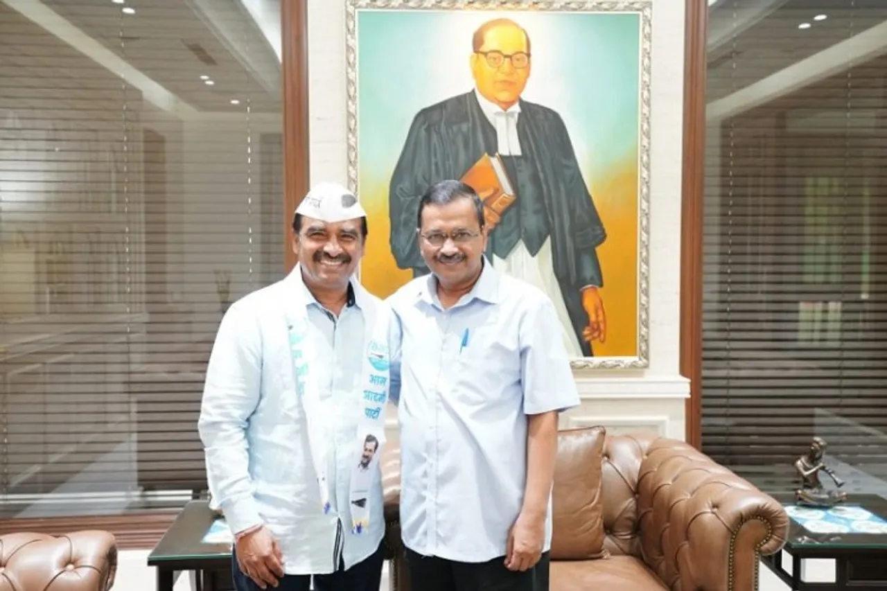 Jagmal Vala with AAP chief Arvind Kejriwal (File photo)