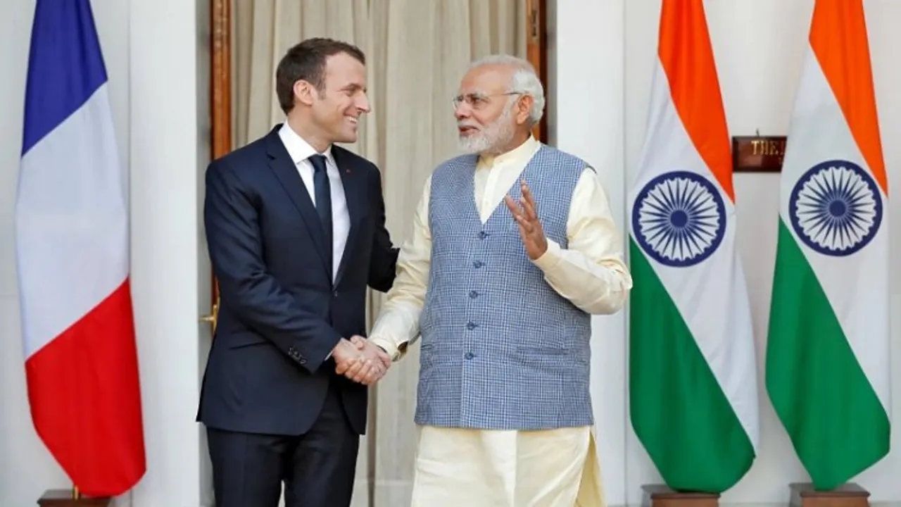 French President Emmanuel Macron with PM Modi (File photo)