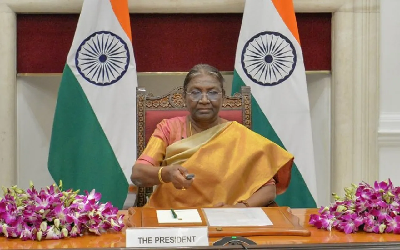 President Draupadi Murmu during the virtual launch of the Pradhan Mantri TB Mukt Bharat Abhiyaan