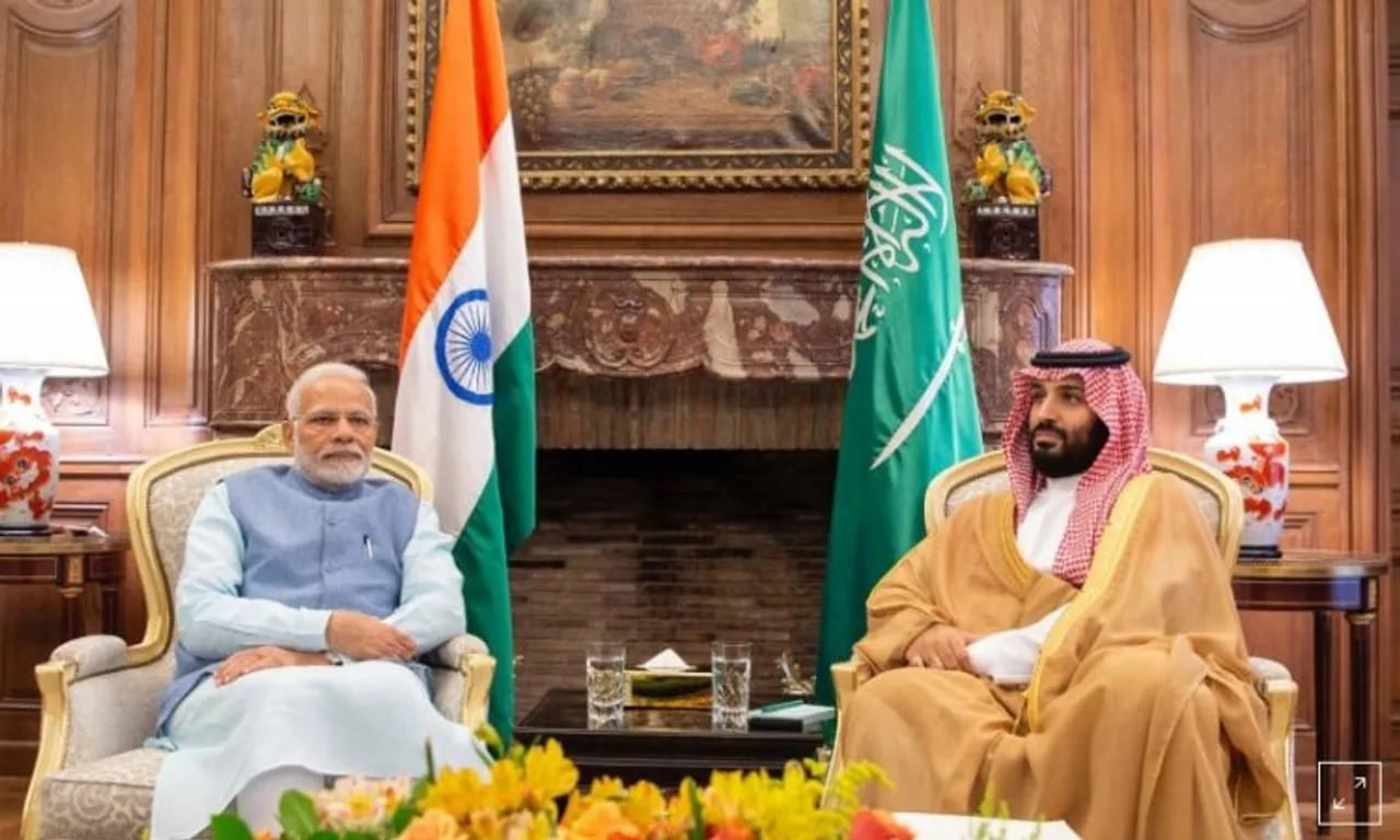 Narendraa Modi with Mohammed Bin Salman (File photo)