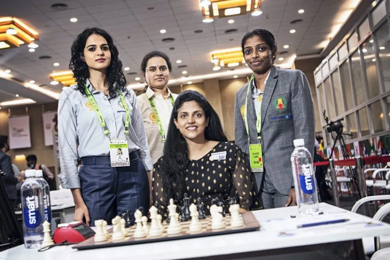 Indian women's players at Chess Olympiad
