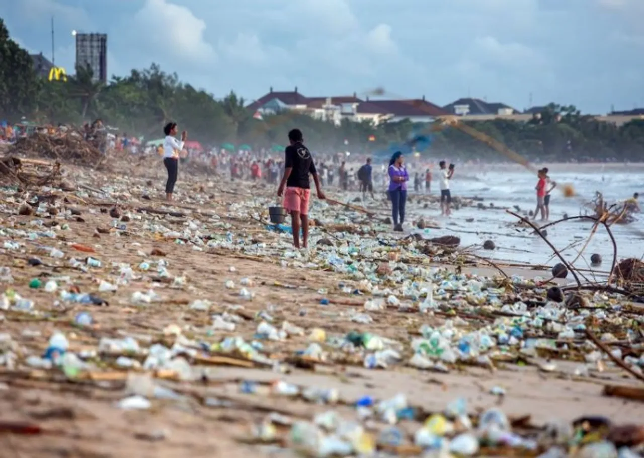 Littered beaches of Bali