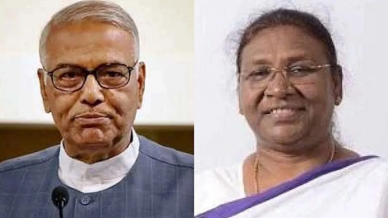 Yashwant Sinha and Droupadi Murmu 