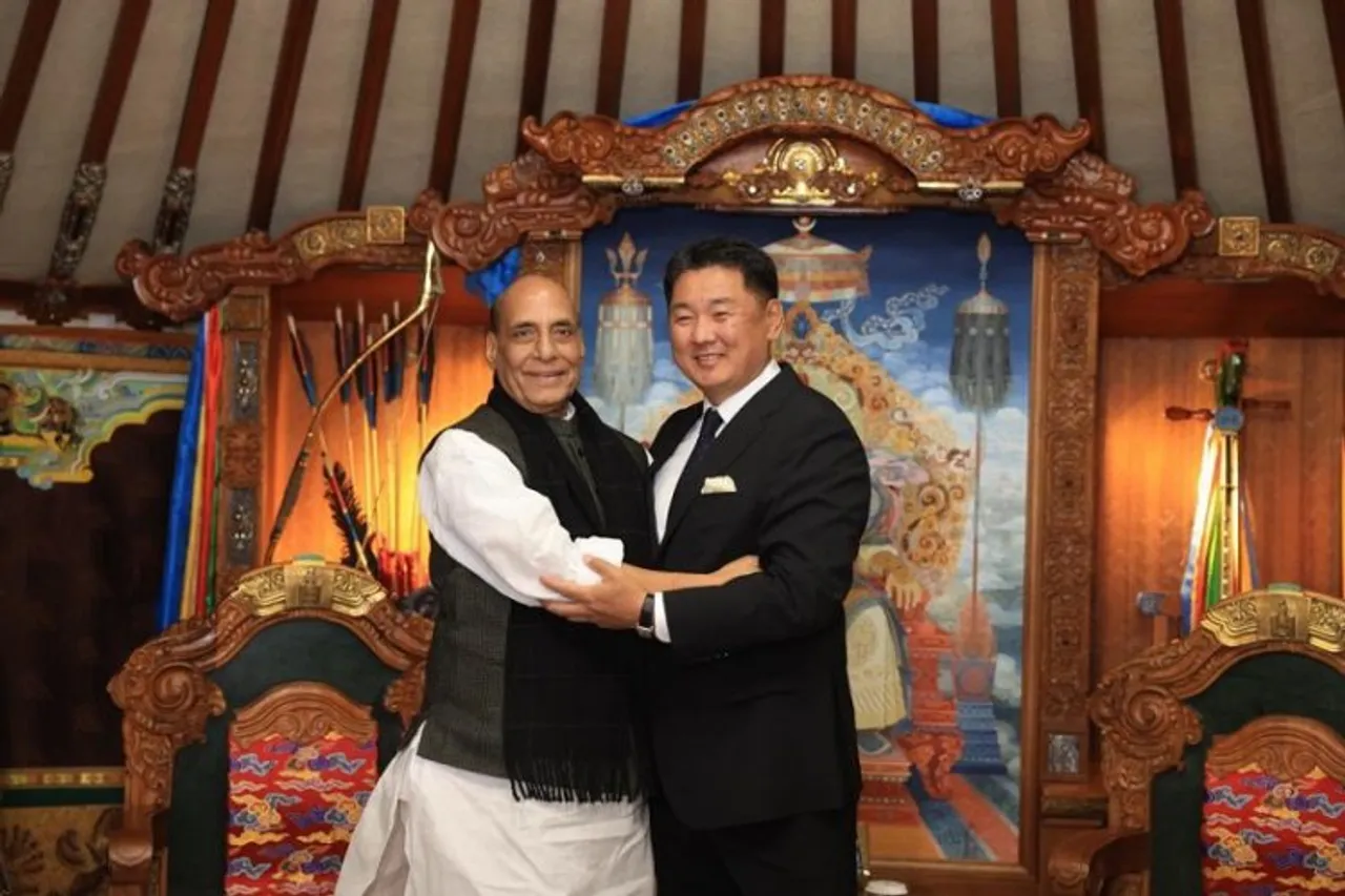 Rajnath Singh met Mongolian President U. Khurelsukh in Ulaanbaatar