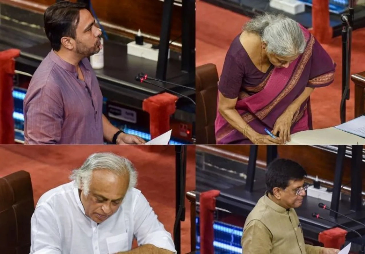 Rajya Sabha members taking oath