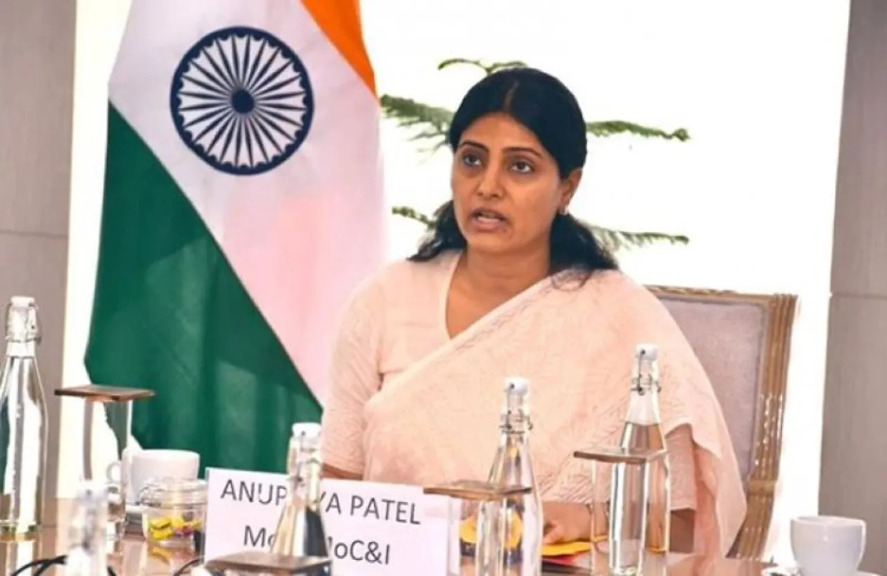 Anupriya Patel, Minister of State for Commerce and Industry, attending the virtual SCO meeting