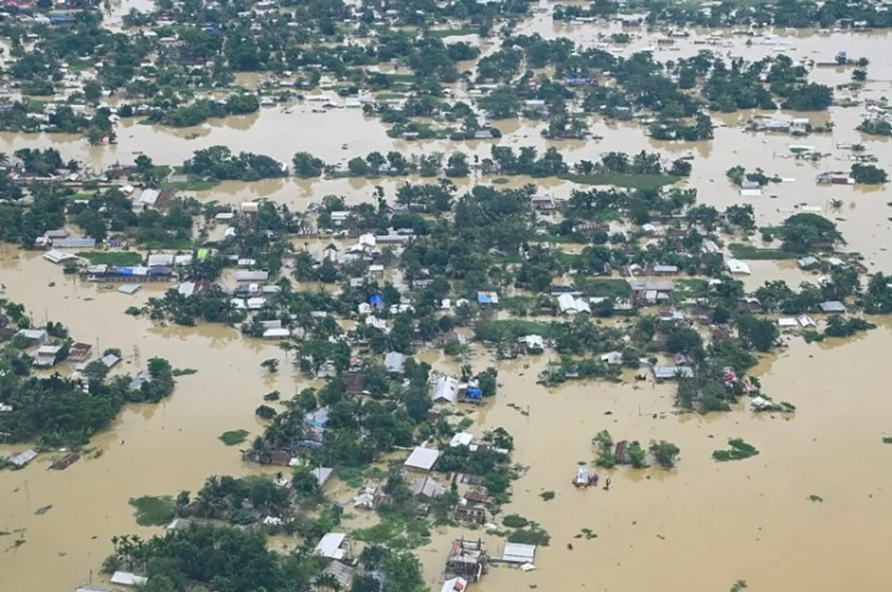 Inundated area in Assam floods