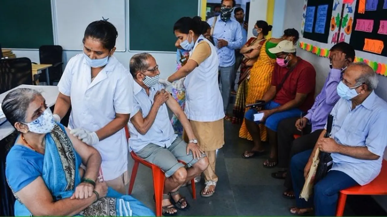 Senior Citizen taking Covid Vaccination