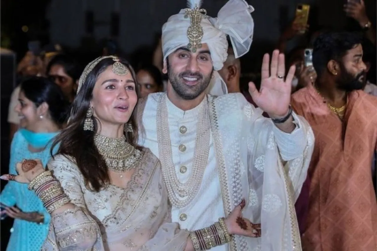 Alia Bhatt and Ranbir Kapoor on the day of their day of marriage